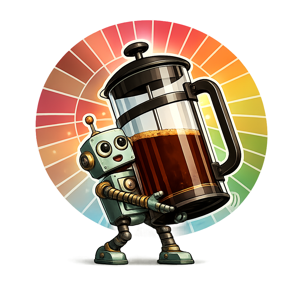 Robot carrying an oversized French press